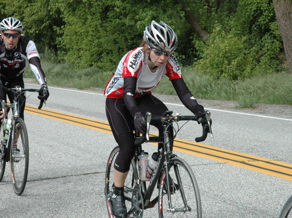 Collen Montoya flying up the climb